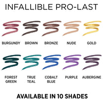 L'Oreal Paris Makeup Infallible Pro-Last Pencil Eyeliner, Waterproof and Smudge-Resistant, Glides on Easily to Create any Look, Ivy, 0.042 oz.