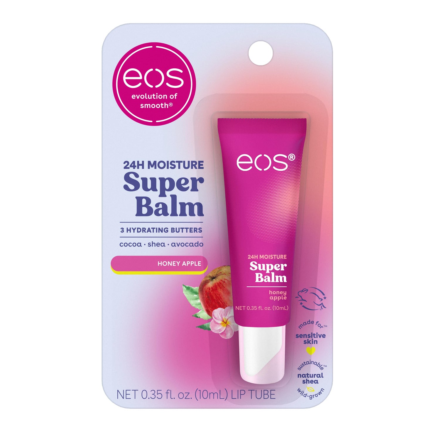 eos 24H Super Balm- Honey Apple, Day or Night Lip Treatment, 0.35 oz