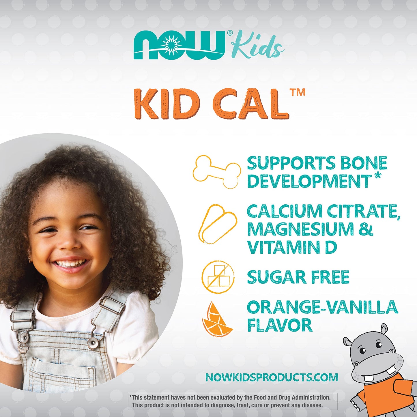 NOW Supplements, Kid Cal with Calcium Citrate, Magnesium and Vitamin D, Tart Orange, 100 Chewables, Packaging May Vary (Pack of 2)
