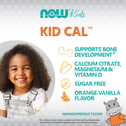 NOW Supplements, Kid Cal with Calcium Citrate, Magnesium and Vitamin D, Tart Orange, 100 Chewables, Packaging May Vary (Pack of 2)