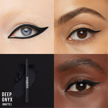 Maybelline TattooStudio Long-Lasting Sharpenable Eyeliner Pencil, Glide on Smooth Gel Pigments with 36 Hour Wear, Waterproof, Deep Onyx, 1 Count