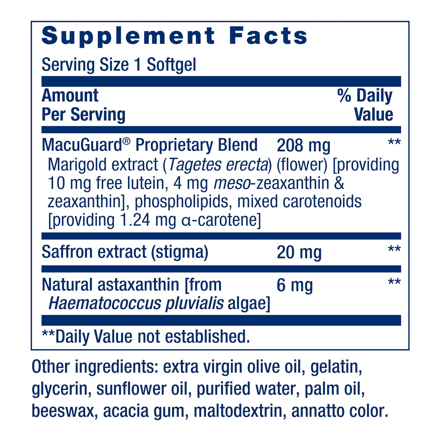 Life Extension MacuGuard Ocular Support with Saffron & Astaxanthin – Eye Health Supplement for Healthy Vision – with Lutein, zeaxanthin, Meso-zeaxanthin – Gluten-Free, Non-GMO – 60 softgels