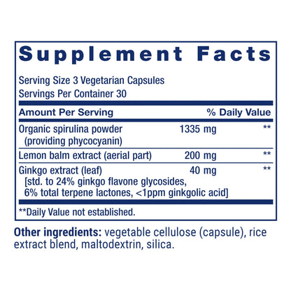 Life Extension X-R Shield, spirulina, Lemon Balm, Ginkgo biloba, Supports Cellular Integrity & DNA Health, Encourages Healthy Immune Response, Gluten-Free, Non-GMO, Vegetarian, 90 Capsules