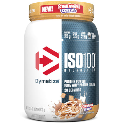 Dymatize ISO100 Protein Powder, 100% Whey Isolate, Cinnamon Cereal