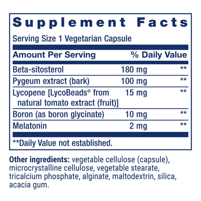 Life Extension Men's Bladder Support, melatonin, beta-sitosterol, lycopene, Nighttime Urination, Sleep Patterns, Prostate Health, Bladder Support, Gluten Free, Non-GMO, Vegetarian, 30 Capsules