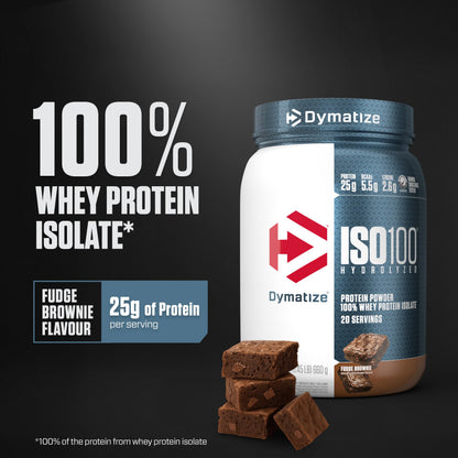 Dymatize ISO100 Protein Powder, 100% Whey Isolate, Fudge Brownie