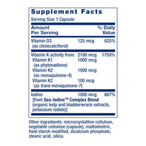 Life Extension Vitamins D and K with Sea-Iodine for Thyroid, 60 Capsules