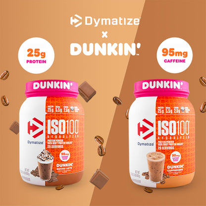 Dymatize ISO100 Protein Powder +Energy, 100% Whey Isolate, Cappuccino