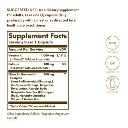 Solgar Ester-C Plus 1000 mg Vitamin C 50 Capsules