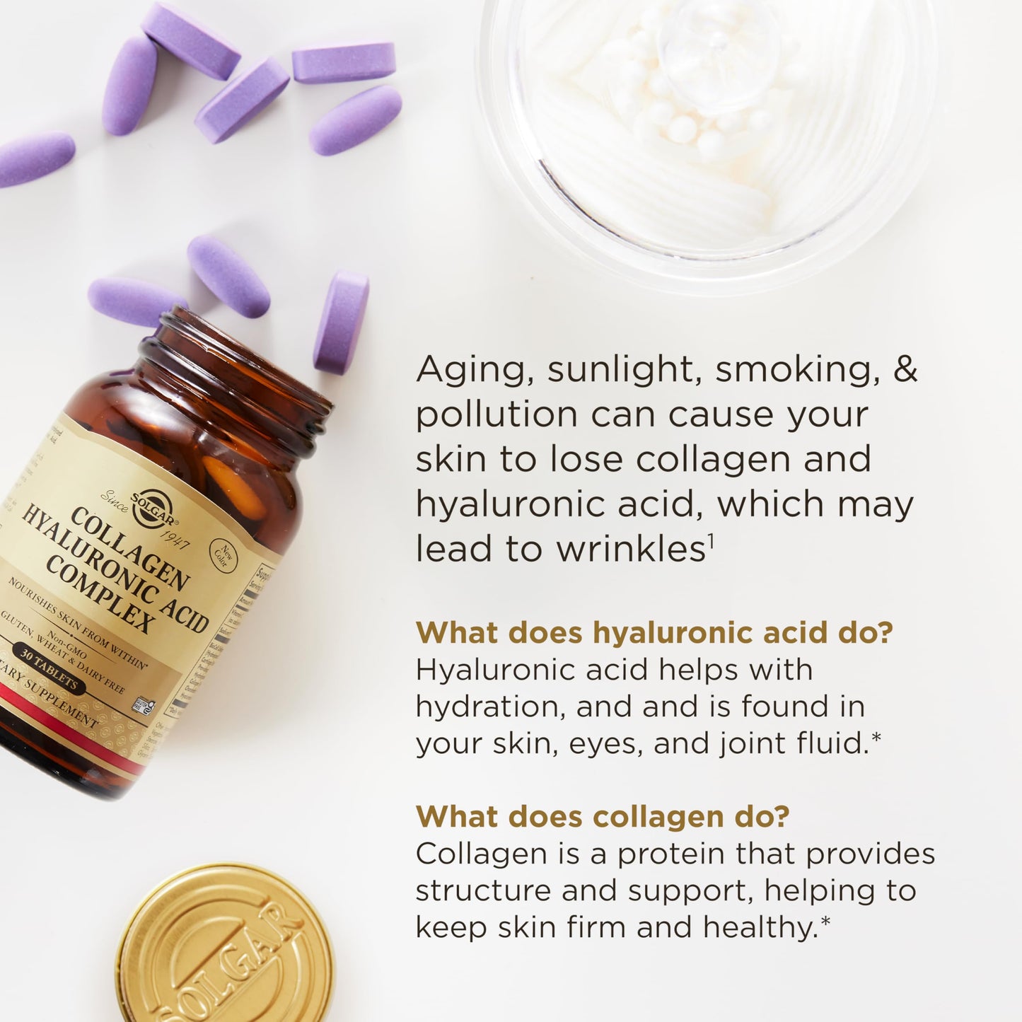 Solgar Collagen Hyaluronic Acid Complex, 30 Tablets - Hydrolyzed Type 2