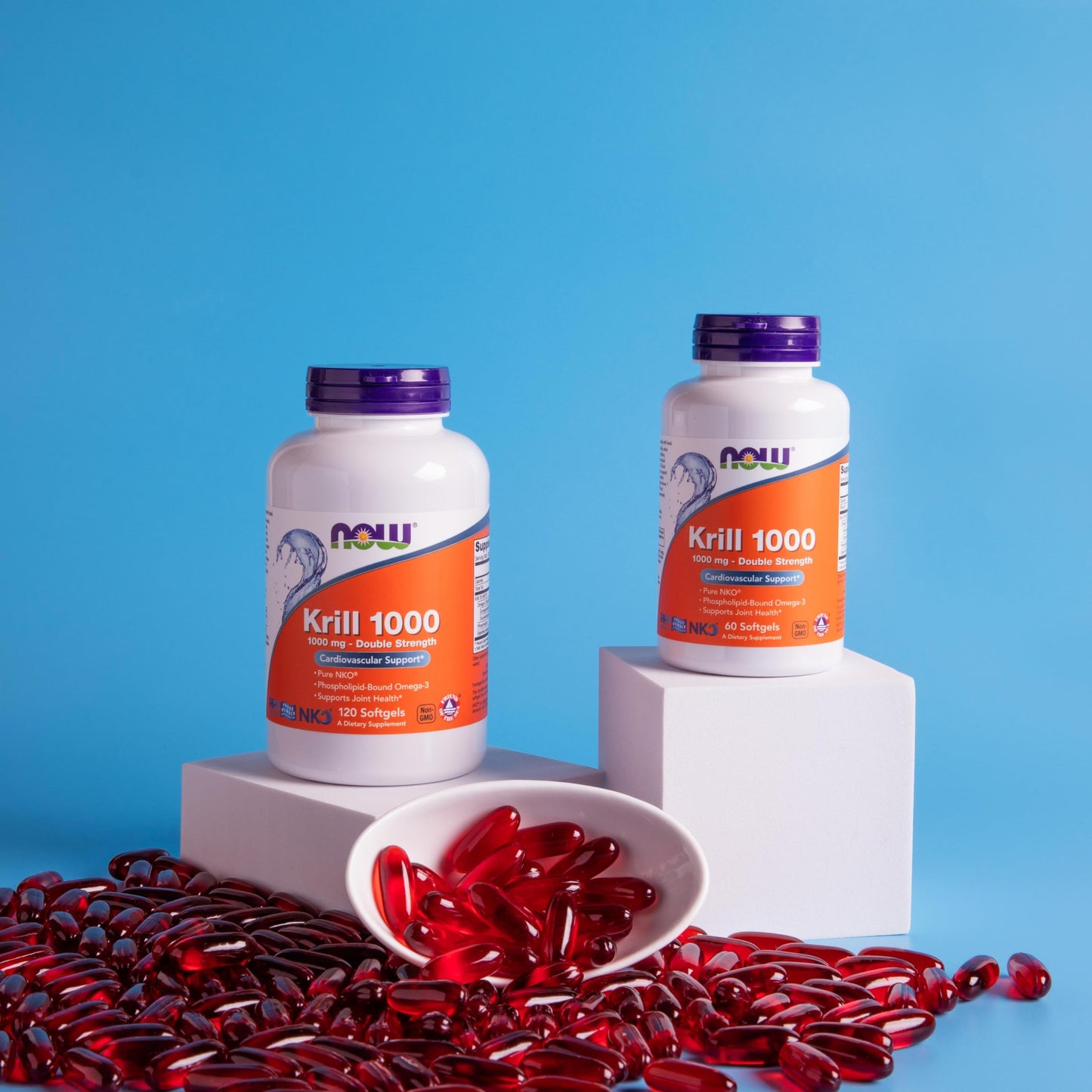 NOW Foods Supplements, Neptune Krill, Double Strength 1000 mg, Phospholipid-Bound Omega-3, 60 Softgels