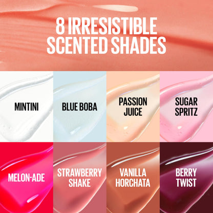 MAYBELLINE Lifter Oil-in-Gel Lip Gloss for Glassy, Bouncy Shine, Hydrating, Tinted Lip Balm and Moisturizer with Hyaluronic Acid and Passionfruit Oil, Strawberry Shake (Mauve Pink)