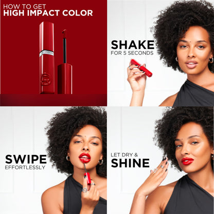 L'Oreal Paris Infallible Lacque Resistance Liquid Lipstick, 16HR Long Lasting Lip Makeup with Lacquer-Like Shine and Zero Transfer, 215, Drunk In Rose
