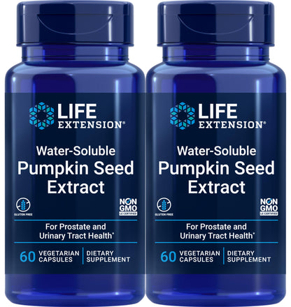 Life Extension Water-Soluble Pumpkin Seed Extract, 60 Vegetarian Capsules (Pack of 2)