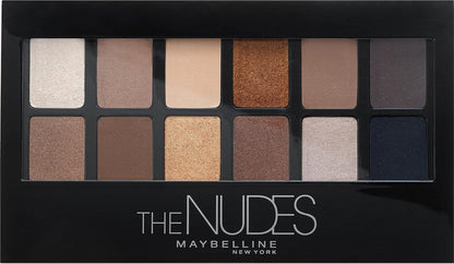 Maybelline The Nudes Eyeshadow Palette Makeup, 12 Pigmented Matte & Shimmer Shades, Blendable Powder, 1 Count