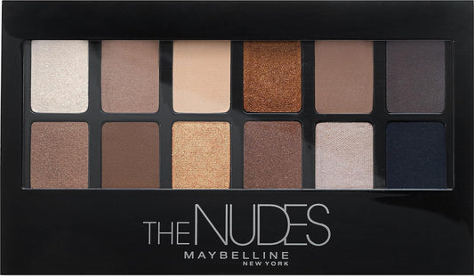 Maybelline The Nudes Eyeshadow Palette Makeup, 12 Pigmented Matte & Shimmer Shades, Blendable Powder, 1 Count