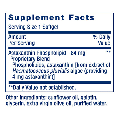 Life Extension Astaxanthin with Phospholipids – Antioxidant Support, Eye Health – Algae-Derived – Gluten-Free, Non-GMO – 30 Softgels