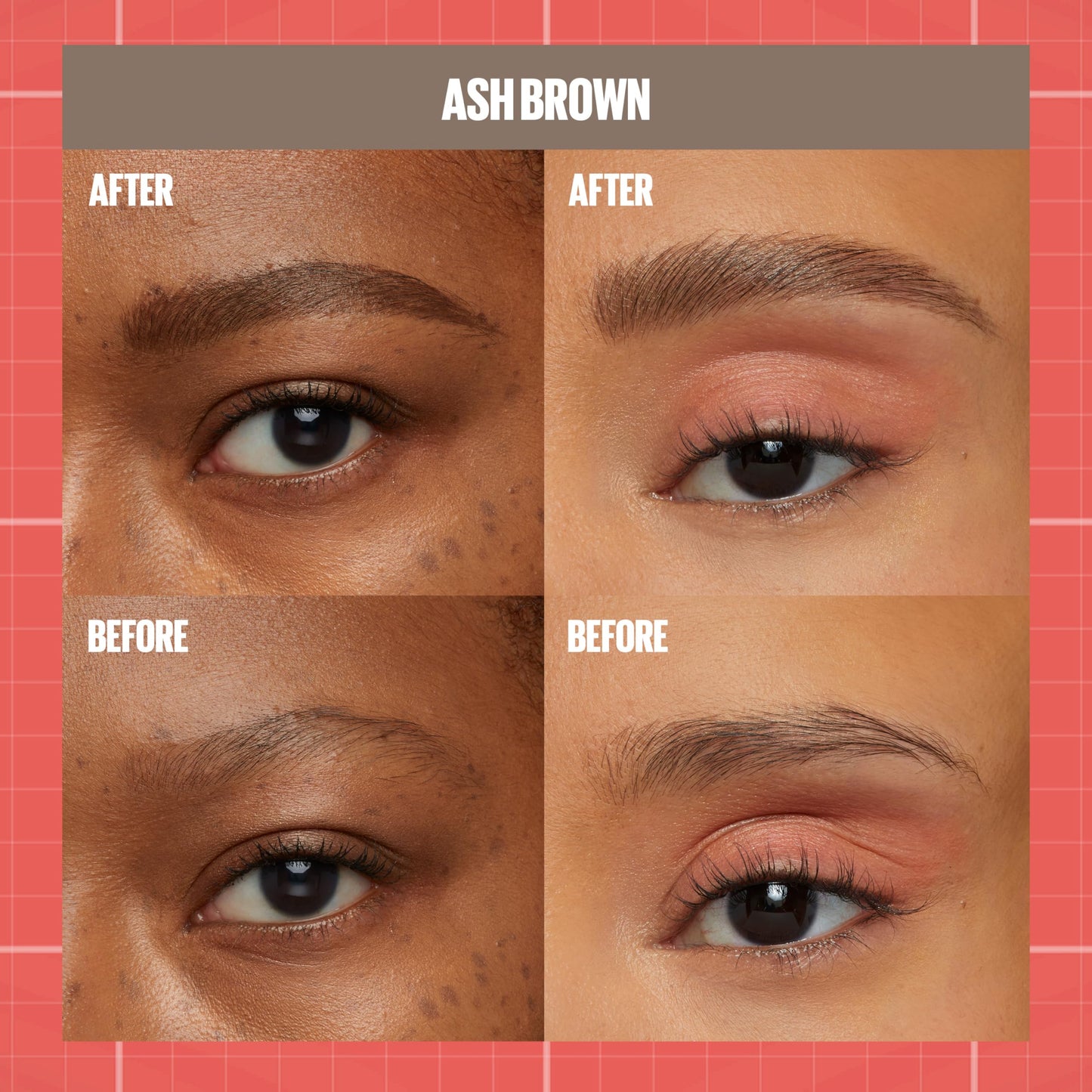 Maybelline Build-A-Brow 2-in-1 Brow Pen and Sealing Eyebrow Gel, Eyebrow Makeup for Real-Looking, Fuller Brows, Ash Brown, 1 Count