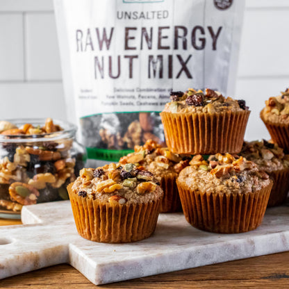 NOW Foods, Raw Energy Nut Mix, Unsalted Mix of Raisins, Walnuts, Peacans, Almonds, Pumpkin Seeds and Cashews, Great-Tasting, Source of Iron, 16-Ounce (Packaging May Vary)