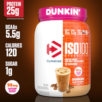 Dymatize ISO100 Protein Powder +Energy, 100% Whey Isolate, Cappuccino