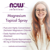 NOW Foods Solutions, Magnesium Topical Spray, from the Ancient Zechstein Seabed, Highly Concentrated, 8 Fl Oz (Pack of 2)