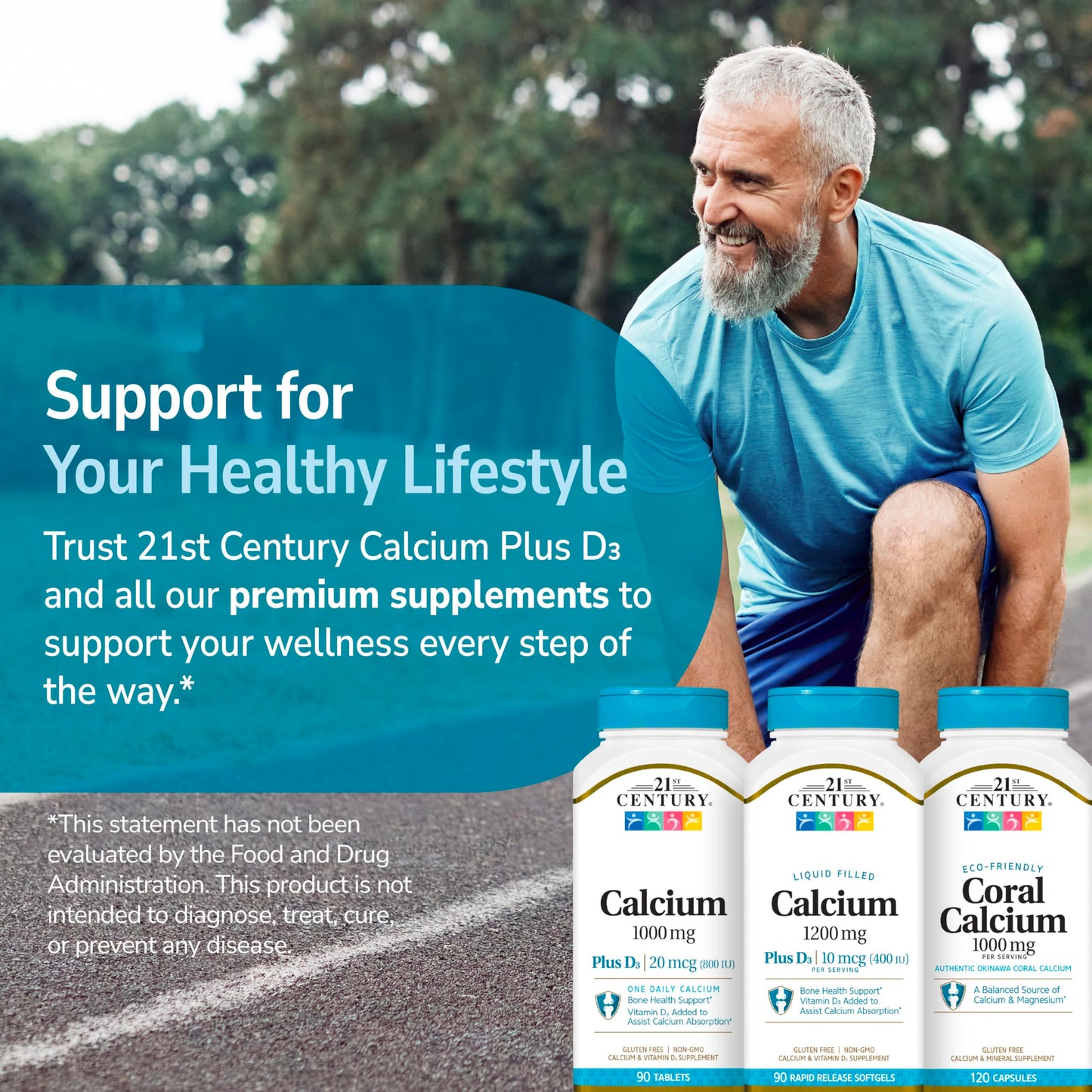 21st Century Calcium 1200mg Plus D3 Liquid-Filled Softgels, 90 Count