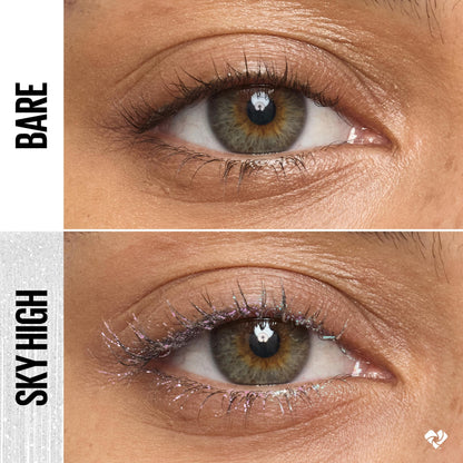 Maybelline Lash Sensational Sky High Glitter Mascara, Diamond Effect Eye Makeup for Lashes and Brows, Washable, Space Diamond, 1 Count