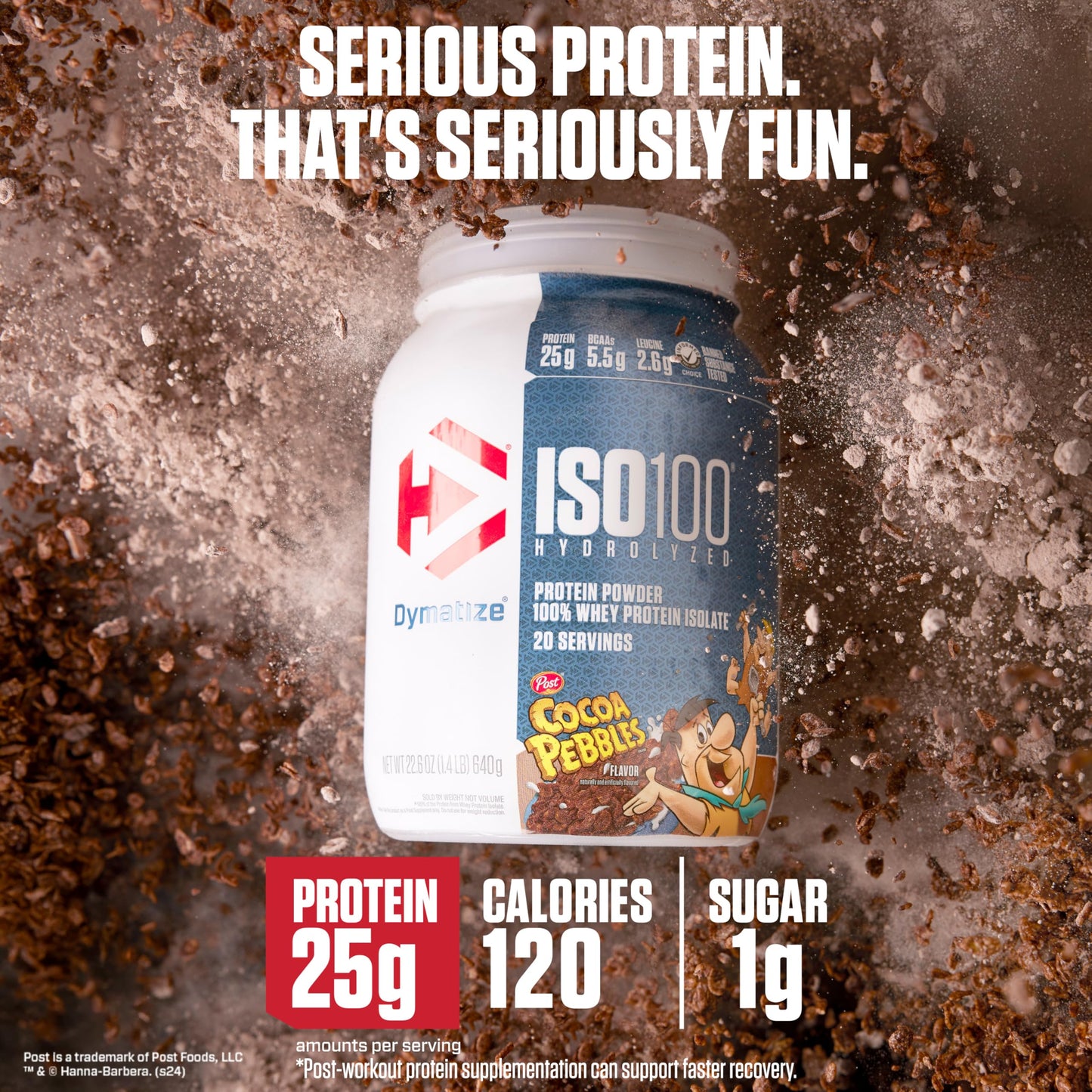 Dymatize ISO100 Protein Powder, 100% Whey Isolate, Cocoa Pebbles