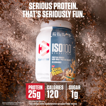 Dymatize ISO100 Protein Powder, 100% Whey Isolate, Cocoa Pebbles