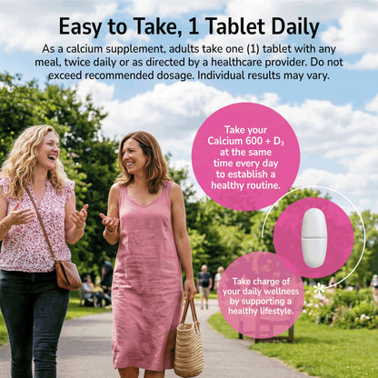 21st Century Calcium Plus D Supplement Tablet, 600 mg, 400 Count