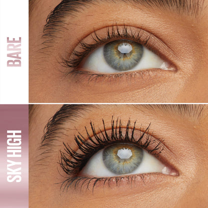 Maybelline Lash Sensational Sky High Waterproof Mascara Makeup, Volumizing, Lengthening, Defining, Curling, Multiplying, Buildable Formula, Very Black, 1 Count