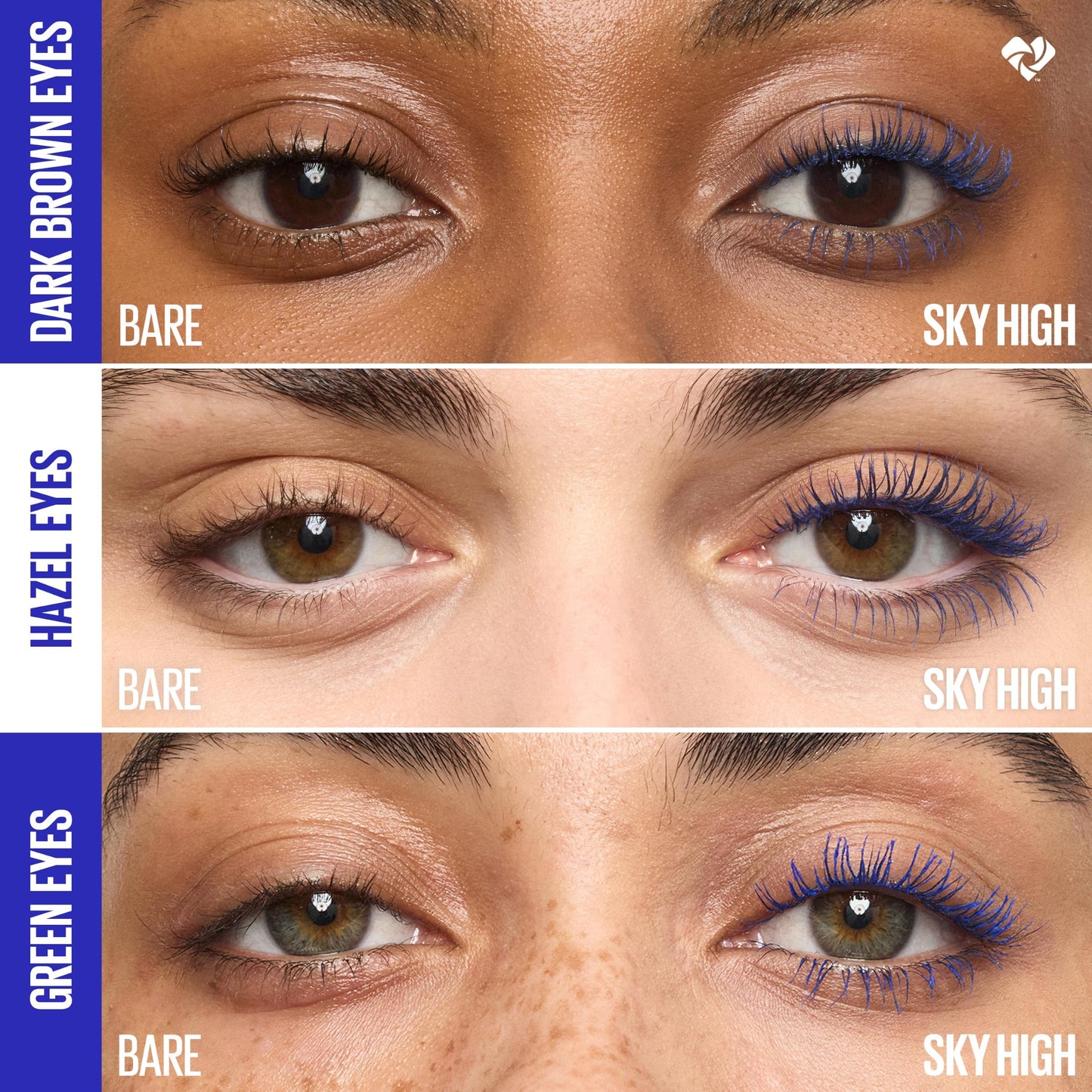 Maybelline Lash Sensational Sky High Washable Mascara, Volumizing, Lengthening, Defining, Curling, Multiplying, Buildable Mascara Make Up Formula, Blue Mist, 1 Count