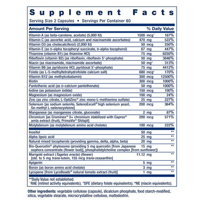 Life Extension Two-Per-Day Multivitamin, Vitamins B, C, D, zinc, 25 Vitamins, Minerals & extracts, 120 Capsules Bundle with N-Acetyl-L-Cysteine (NAC) 600 mg, 60 Capsules
