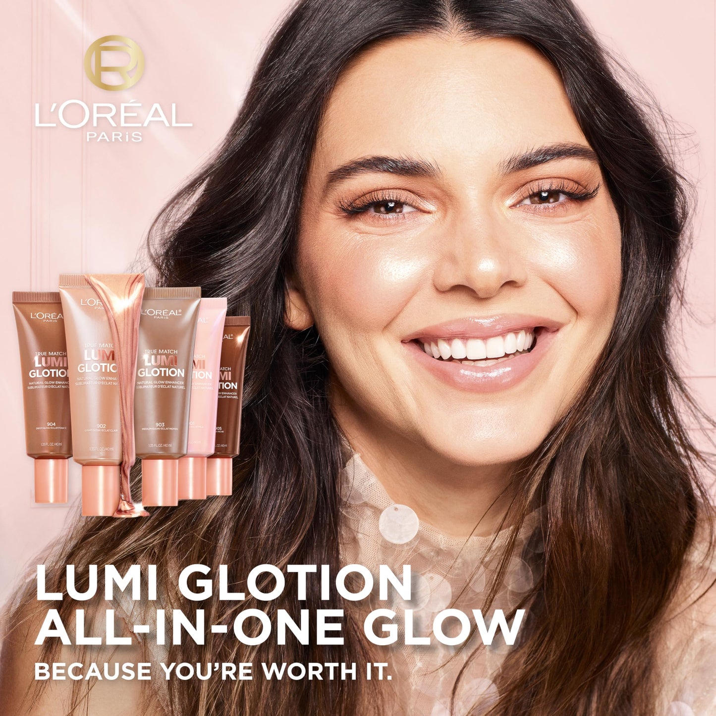 L'Oreal Paris Makeup True Match Lumi Glotion, Natural Glow Enhancer, Illuminator Highlighter, Bronzing Drops For a Sun-Kissed Glow For Face and Body, 904 Deep, 1.35 fl oz