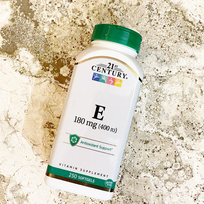 21st Century Vitamin E 400 IU Softgels, Antioxidant & Heart, 250 Count
