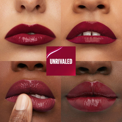 Maybelline Super Stay Vinyl Ink Longwear No-Budge Liquid Lipcolor Makeup, Highly Pigmented Color and Instant Shine, Unrivaled, Berry Burgundy Lipstick, 0.14 fl oz, 1 Count