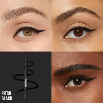 Maybelline Tattoo Studio Automatic Gel Pencil Waterproof Eyeliner, Blendable, Smudge Resistant, Matte Eyeliner For Up To 36HR Wear, Pitch Black (Smokey Black), Packaging May Vary
