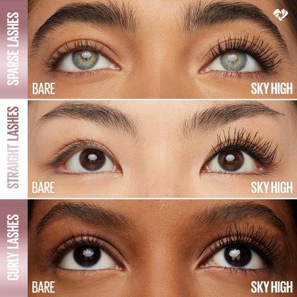 Maybelline Lash Sensational Sky High Washable Mascara Makeup, Volumizing, Lengthening, Defining, Curling, Multiplying, Buildable Formula, True Brown, 1 Count