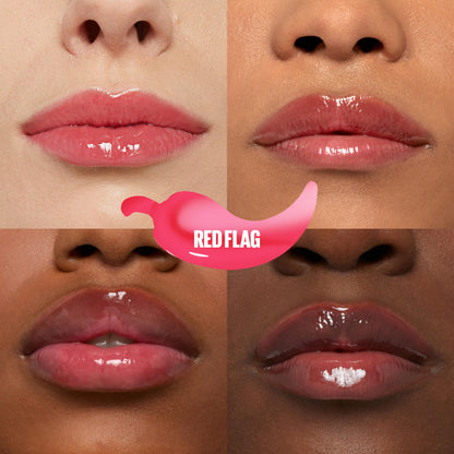 MAYBELLINE Lifter Gloss Lifter Plump, Plumping Lip Gloss with Chili Pepper and 5% Maxi-Lip, Red Flag, Sheer Red, 1 Count