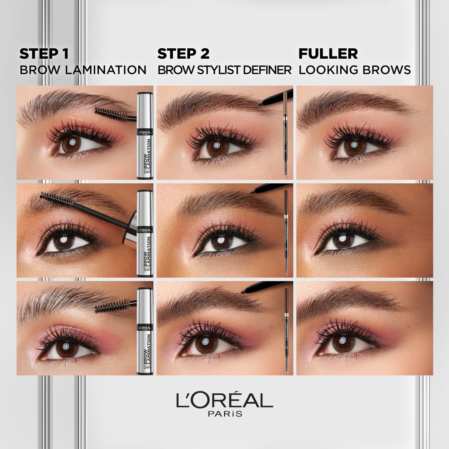 L'Oreal Paris Infallible Up To 24H Wear Brow Lamination, Water-Resistant Longwear Eyebrow Gel Make Up, Clear/Transparent, 0.16 Fl Oz