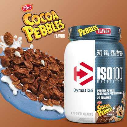 Dymatize ISO100 Protein Powder, 100% Whey Isolate, Cocoa Pebbles