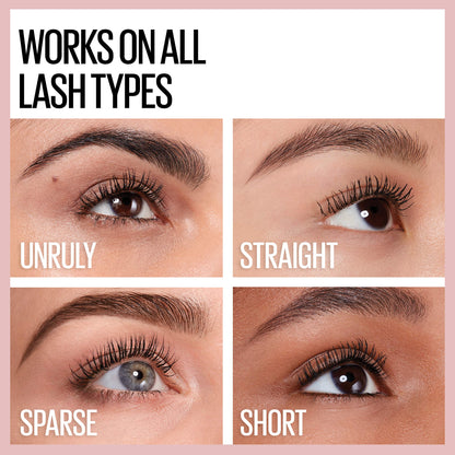Maybelline Lash Sensational Waterproof Mascara, Lengthening and Volumizing for a Full Fan Effect, Brownish Black, 1 Count