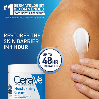 CeraVe Moisturizing Cream, Face & Body Moisturizer for Dry Skin, 19oz