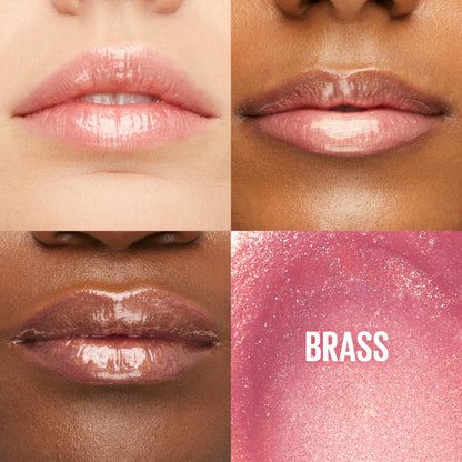 Maybelline Lifter Gloss, Hydrating Lip Gloss with Hyaluronic Acid, High Shine for Plumper Looking Lips, Brass, Pink Neutral, 0.18 Ounce