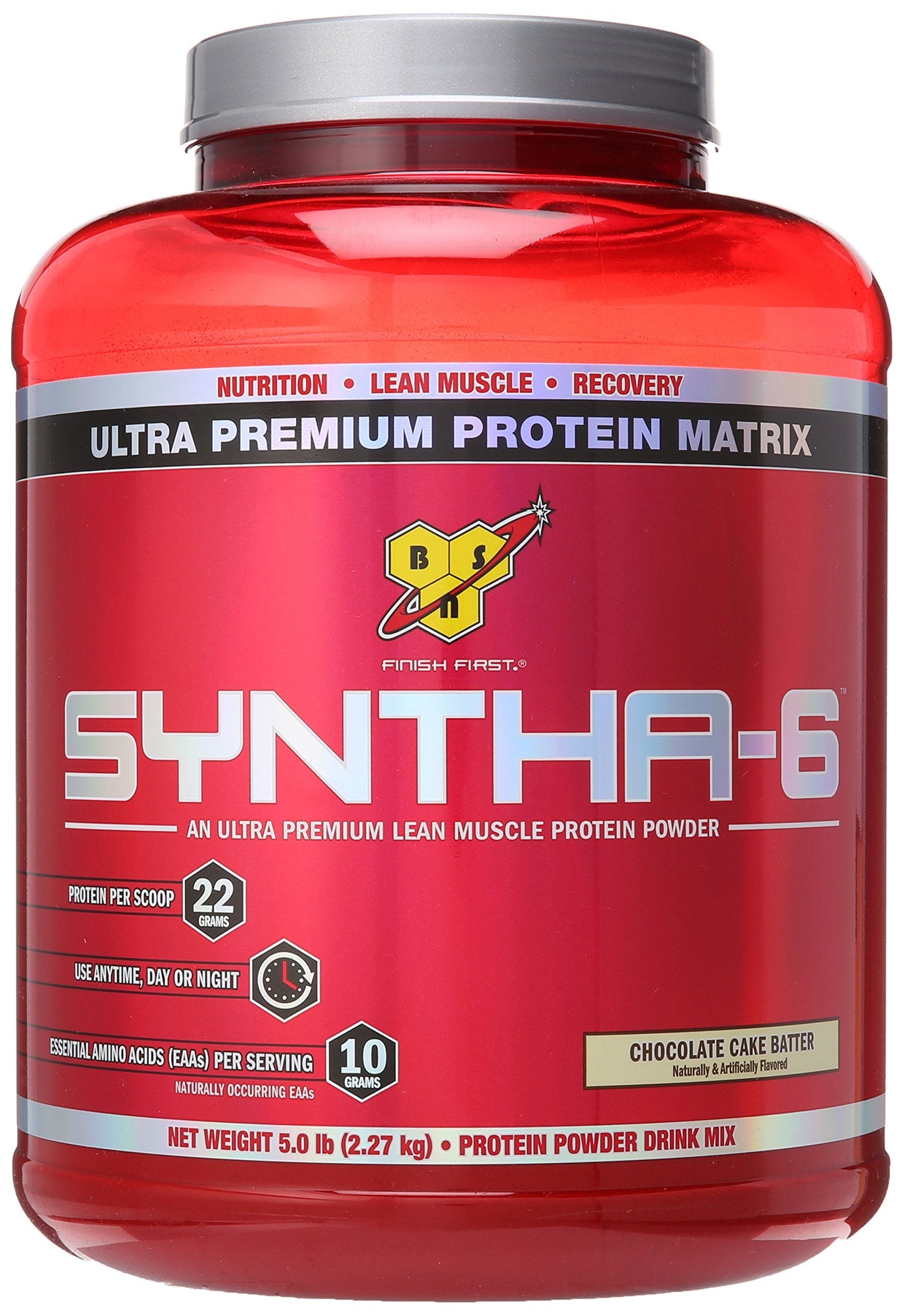 BSN Syntha-6 Protein Powder, Chocolate Cake Batter, 5 Pound