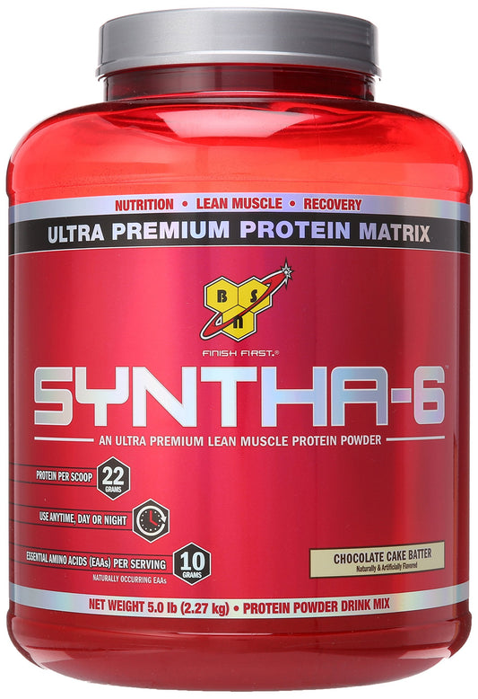 BSN Syntha-6 Protein Powder, Chocolate Cake Batter, 5 Pound