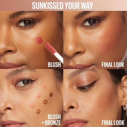 Maybelline Sunkisser Multi-Use Liquid Blush and Bronzer, Blendable, Longwear, Glowy Make Up, Blazing Blush, 1 Count