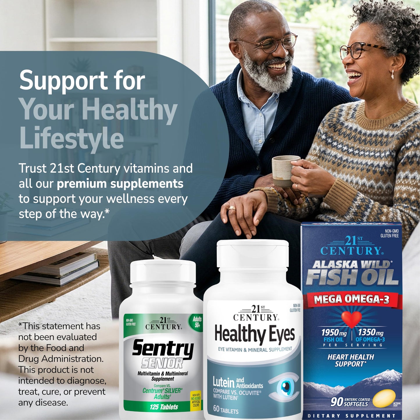 21st Century Healthy Eyes with Lutein Vision Support Tablets, 60 Count