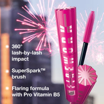 Maybelline Lash Sensational Firework Washable Mascara, Lengthening & Volumizing Mascara for up to 24HR wear, Brownish Black, 1 Count