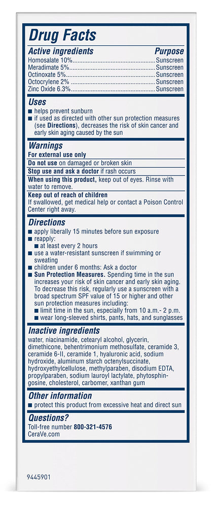 CeraVe Facial Moisturizing Lotion AM SPF 30 | 3 Ounce | Daily Face Moisturizer with SPF | Fragrance Free